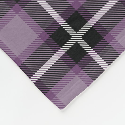Lila Karierte Perfektion Fleecedecke (Ecke)