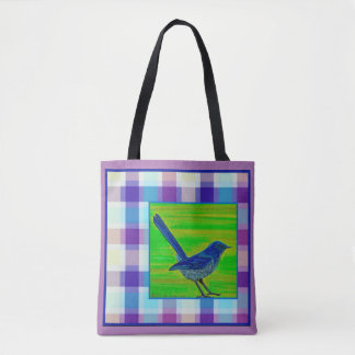 Lila Karierte Piñon Tasche