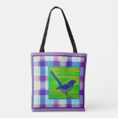 Lila Karierte Piñon Tasche (Rückseite)