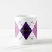 Lila karierte Rauten-Tassen Kaffeetasse (Mittel)