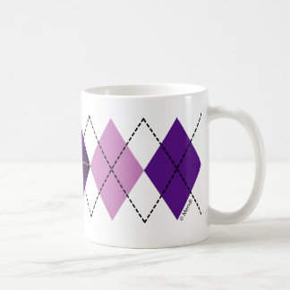Lila karierte Rauten-Tassen Kaffeetasse