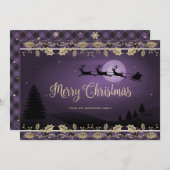 Lila Karierte Rentier Weihnachten (Vorne/Hinten)