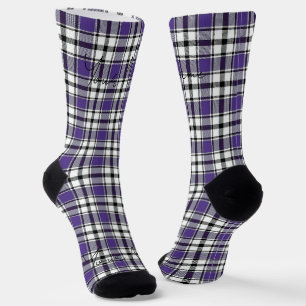 Lila Karierte Socken mit Name HAMbWG