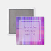 Lila Karierter Bokeh-benutzerdefinierter Text Magnet (Vorderseite/Rückseite)