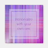 Lila Karierter Bokeh-benutzerdefinierter Text Magnet (Vorne)