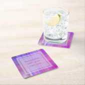 Lila Karierter Bokeh-benutzerdefinierter Text Rechteckiger Pappuntersetzer (Vor Ort)