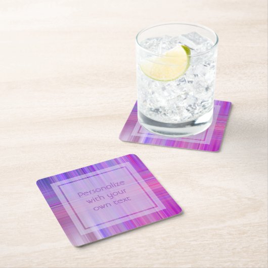 Lila Karierter Bokeh-benutzerdefinierter Text Rechteckiger Pappuntersetzer (Vor Ort)