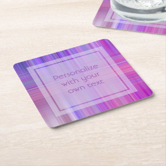 Lila Karierter Bokeh-benutzerdefinierter Text Rechteckiger Pappuntersetzer (angewinkelt)