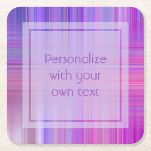 Lila Karierter Bokeh-benutzerdefinierter Text Rechteckiger Pappuntersetzer