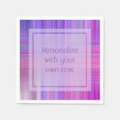 Lila Karierter Bokeh-benutzerdefinierter Text Serviette (Vorderseite)