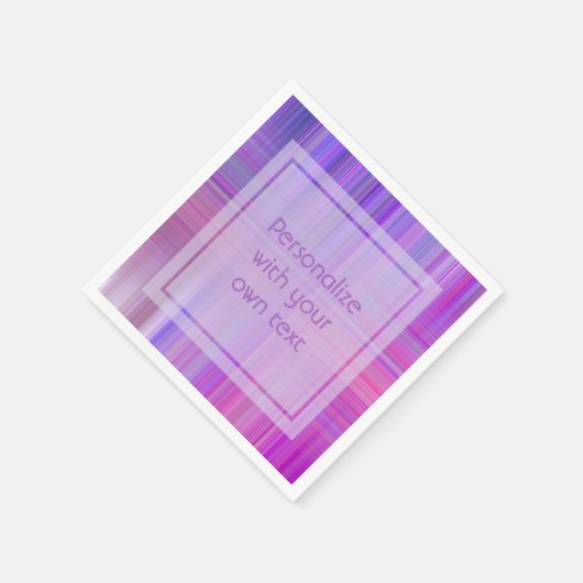 Lila Karierter Bokeh-benutzerdefinierter Text Serviette (Ecke)