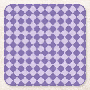 Lila karierter Diamant-Muster-Papier-Getränkeunter Rechteckiger Pappuntersetzer