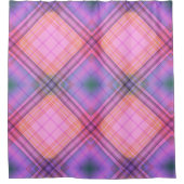 Lila Karierter Duschvorhang (Vorderseite)