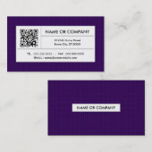 lila karierter QR Code Visitenkarte (Vorne/Hinten)