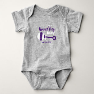 Lila Karierter Rattle Horned Frozen Baby Bodysuit Strampler
