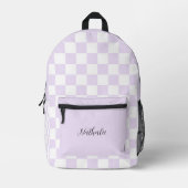 Lila karierter Rucksack  (Vorderseite)