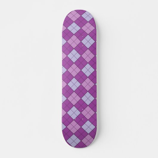 Lila Karierter Skate Deck Skateboard (Vorne)