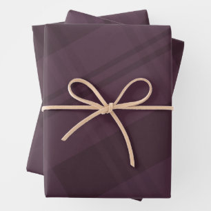 Lila karierter Urlaub Geschenkpapier Set