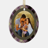 Lila Kariertes Foto Keramik Ornament (Rechts)