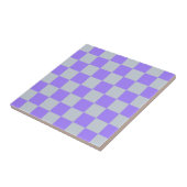 Lila kariertes Gingham-Muster Fliese (Seite)