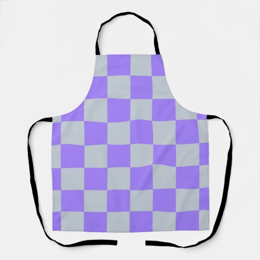Lila kariertes Gingham-Muster Schürze (Vorderseite)