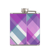 Lila Kariertes Monogramm Flachmann (Rückseite)