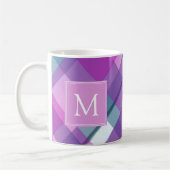 Lila Kariertes Monogramm Kaffeetasse (Links)