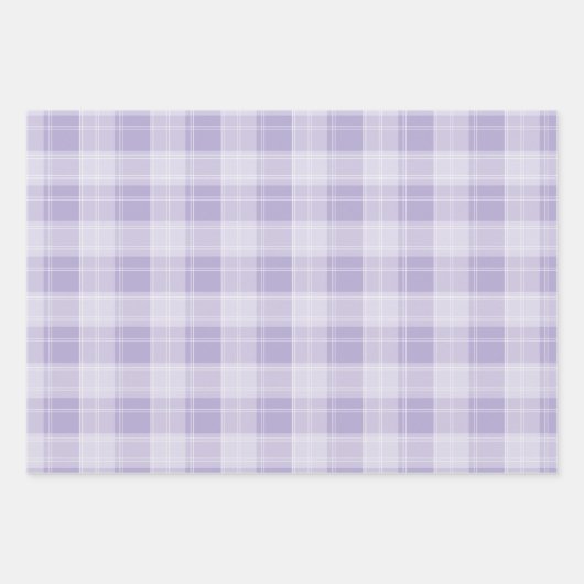 Lila Kariertes Muster Geschenkpapier Set (Vorderseite)