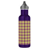 Lila Kariertes Muster individuell anpassbar Edelstahlflasche (Rechts)