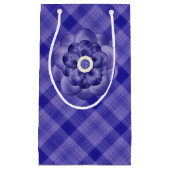 LILA KARIERTES MUSTER MIT PURPELBLUMEN KLEINE GESCHENKTÜTE (Vorderseite)