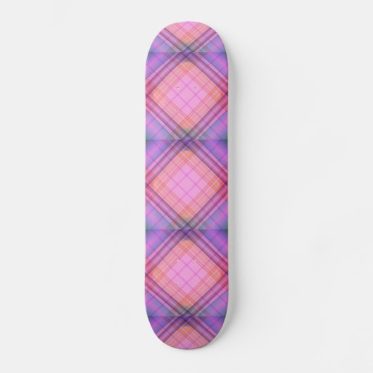 Lila Kariertes Skateboard (Vorderseite)