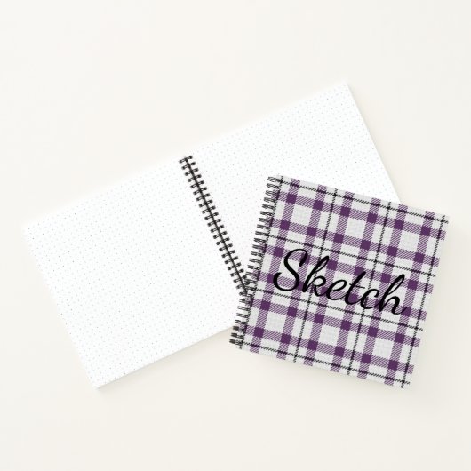 Lila Kariertes Sketchbook Notizblock (Innenseite)