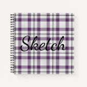 Lila Kariertes Sketchbook Notizblock (Vorderseite)