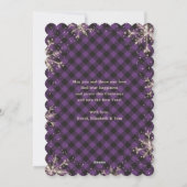 Lila Kariertes Snowflake Foto Frohe Weihnachten (Rückseite)