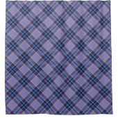 Lila Kariertes Tartan 1 in Lavendel & Blue Diagona Duschvorhang (Vorderseite)