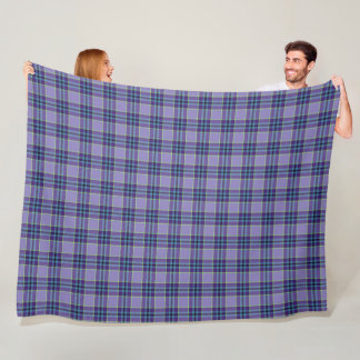 Lila Kariertes Tartan 1 in Lavendel & Blue Fleecedecke