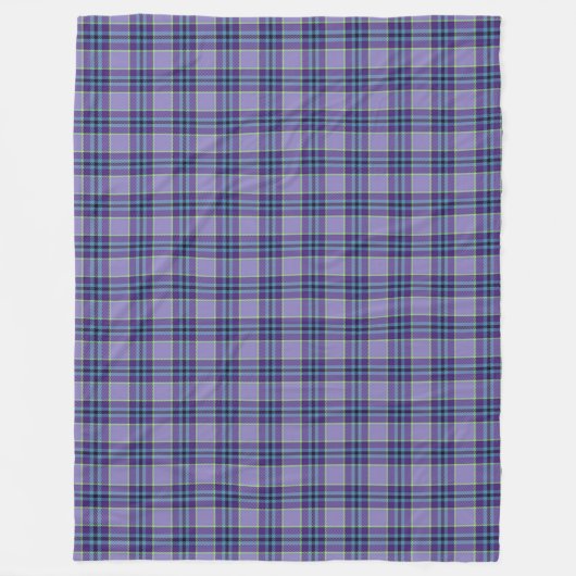 Lila Kariertes Tartan 1 in Lavendel & Blue Fleecedecke (Vorderseite)