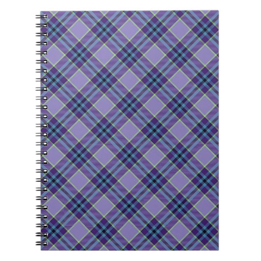 Lila Kariertes Tartan 1 in Lavendel & Blue Notizblock (Vorderseite)