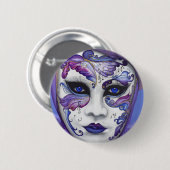 Lila Karnevals-Maske durch PSOVART Button (Vorne & Hinten)