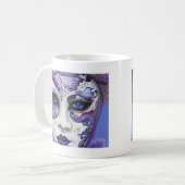 Lila Karnevals-Maske durch PSOVART Kaffeetasse (Vorderseite Links)