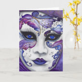 Lila Karnevals-Maske durch PSOVART Karte (Gelbe Blume)