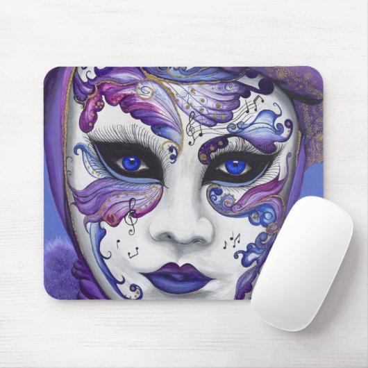 Lila Karnevals-Maske durch PSOVART Mousepad (Mit Mouse)