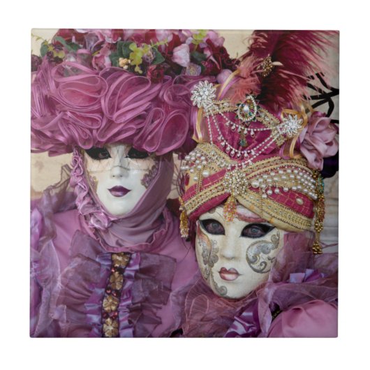 Lila Karnevalskostüm, Venedig Fliese (Vorderseite)
