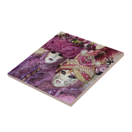 Lila Karnevalskostüm, Venedig Fliese (Seite)