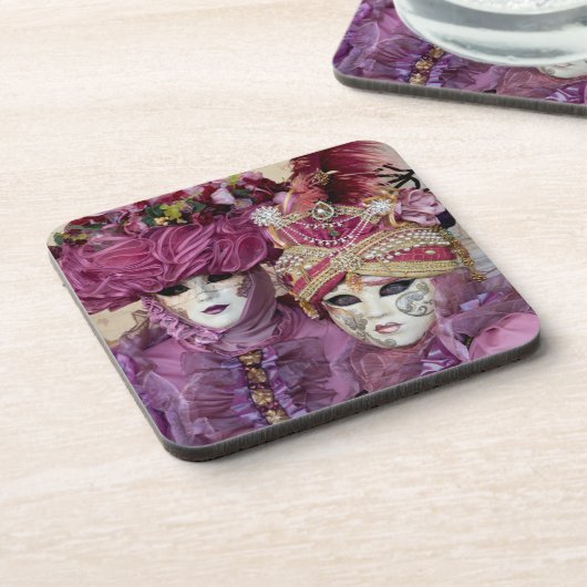 Lila Karnevalskostüm, Venedig Untersetzer (Linke Seite)