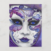 Lila Karnevalsmaske von PSOVART Postkarte (Vorderseite)