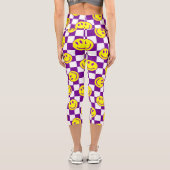 lila Karo Capri Leggings (Rückseite)