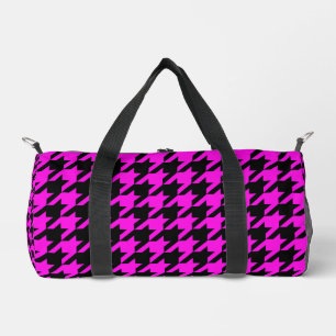 Lila Karo für Schwarzes Hahnentrittmuster Duffle Bag