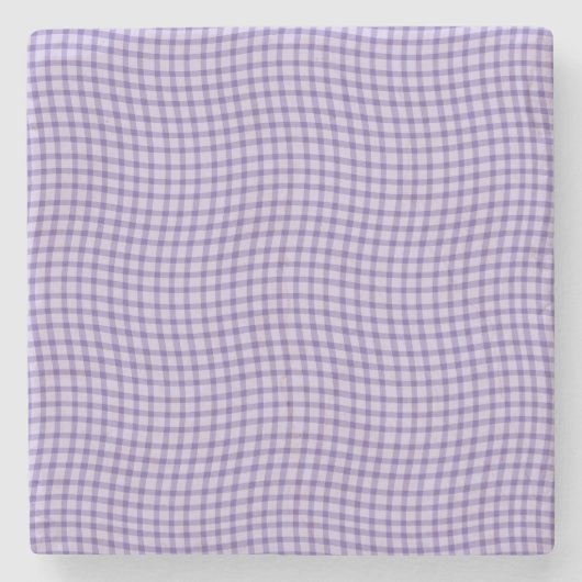 Lila Karo Gingham nahtloses Muster Steinuntersetzer (Vorderseite)