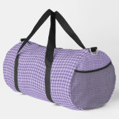 Lila Karo Gitter Nahtloses Muster Groß Duffle Bag (Rechte Ecke)